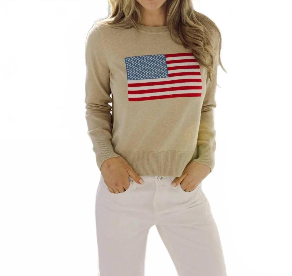 NEW SAIL TO SABLE cashmere flag sweater in sable - Picture 1 of 3